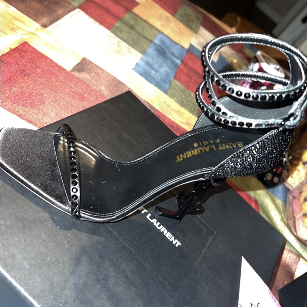 COPY - New ysl opyum black heels with crystals